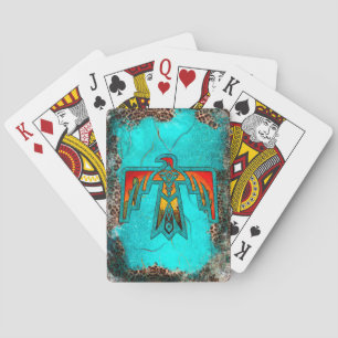 Jeu De Cartes Père Noël Fe Thunderbird Marbre Turquoise Leopard