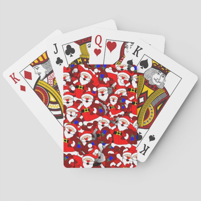 Jeu De Cartes père Noël heureuse jouant aux cartes (dos)