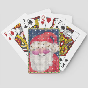 Jeu De Cartes Père Noël jouant aux cartes