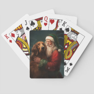 Jeu De Cartes Père Noël Setter Rouge Irlandais Noël Festif