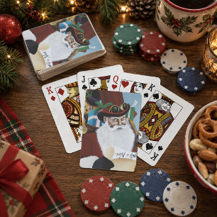Jeu De Cartes Père Noël Steampunk Victorien Fantaisie d'Art de N