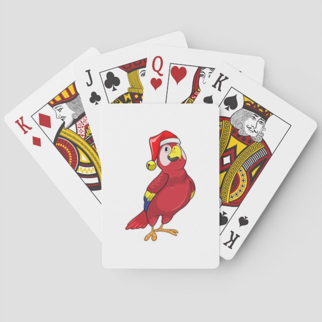 Jeu De Cartes Perroquet avec chapeau de Père Noël (dos)