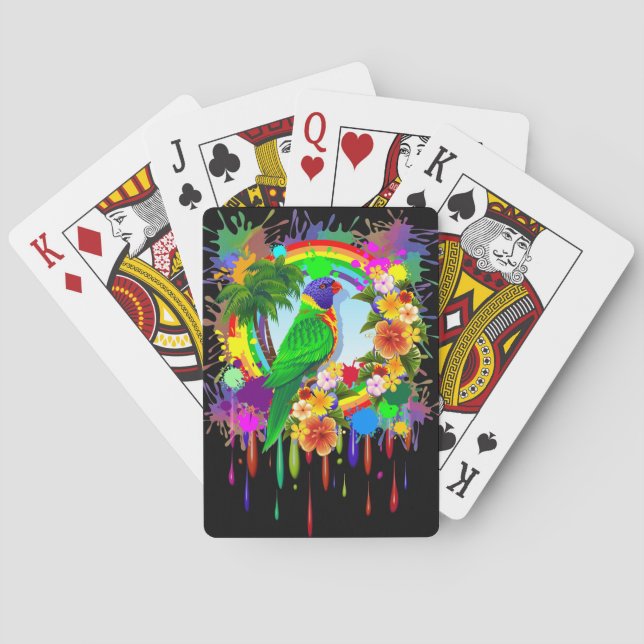 Jeu De Cartes Perroquet Playing_Cards de Lorikeet d'arc-en-ciel (dos)