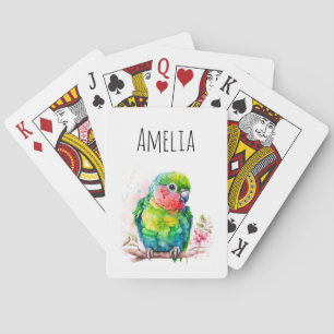 Jeu De Cartes Perroquet vert - Bébé mignon oiseau