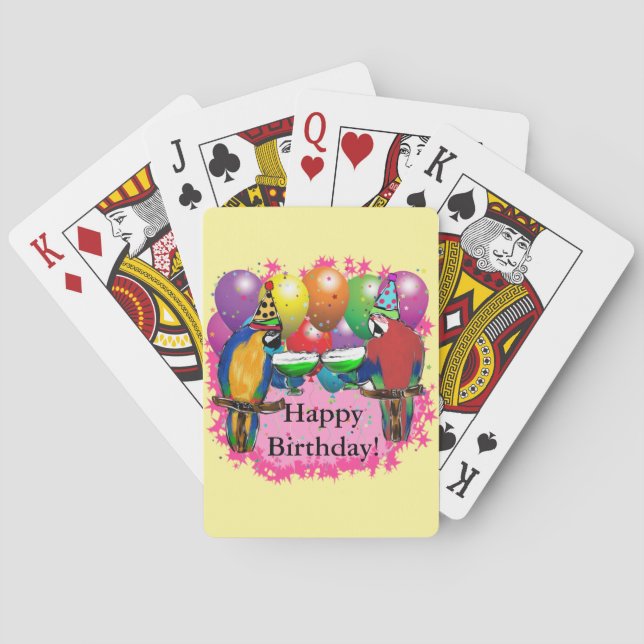 JEU DE CARTES PERROQUETS D'ANNIVERSAIRE (dos)
