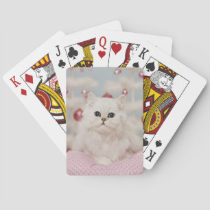 Jeu De Cartes Persian cat sitting on pink pillow