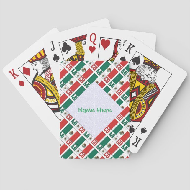 Jeu De Cartes Personalized Mexico Flag Tiled (dos)