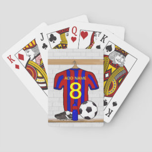 Jeu De Cartes Personalized Red and Blue Football Soccer Jersey
