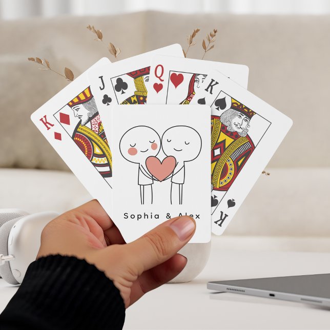 Jeu De Cartes Personalized Valentine’s Couple Matching (Créateur téléchargé)