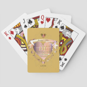 Jeu De Cartes Personnalisé "1ère année de papier et d'or Mariage