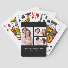 Jeu De Cartes Personnalisé 3 sections Famille Photo Collage Blac