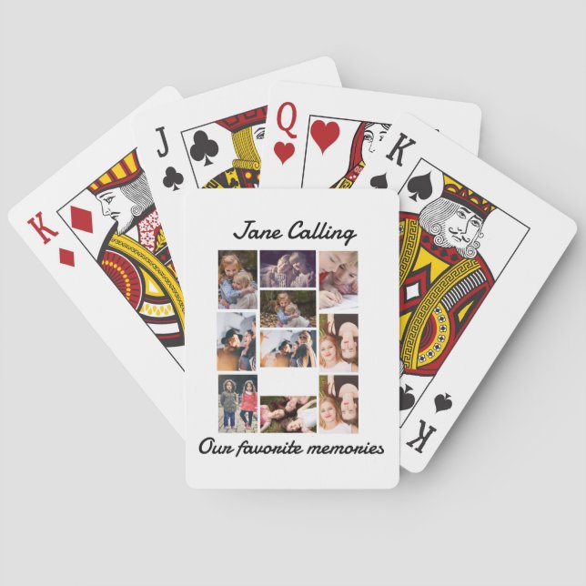 Jeu De Cartes Personnalisé Amis Moderne 10 Photo Collage (dos)