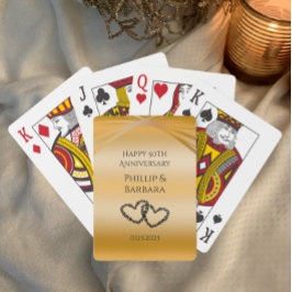 Jeu De Cartes Personnalisé Elégant Golden 50th Anniversaire fave