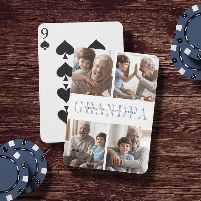 Jeu De Cartes Personnalisé Grand-Père Surnom Photo Collage (Créateur téléchargé)
