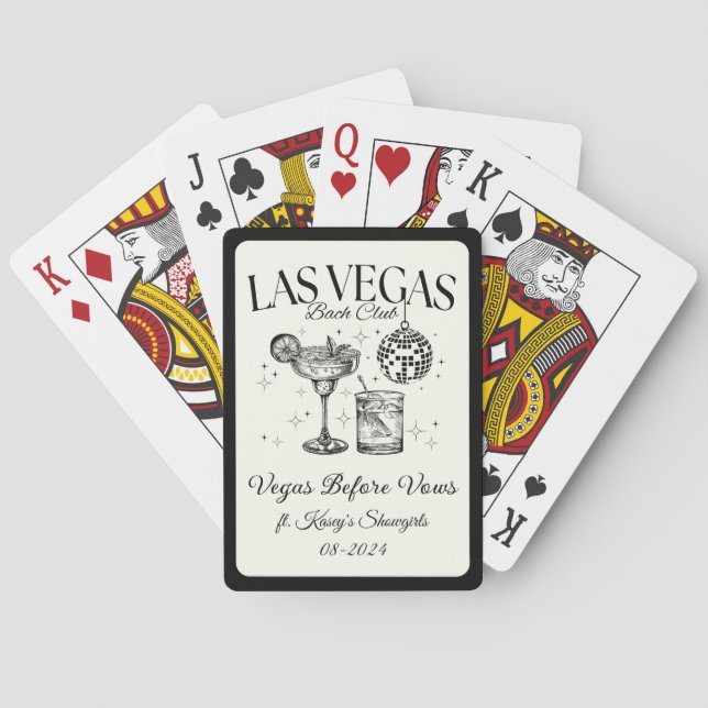 Jeu De Cartes Personnalisé Las Vegas Bachelorette Party (dos)