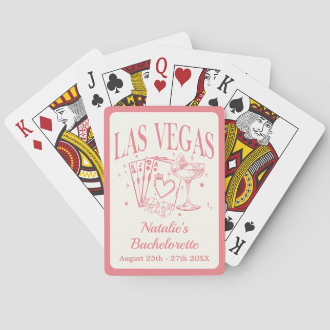Jeu De Cartes Personnalisé Las Vegas Bachelorette Party (dos)