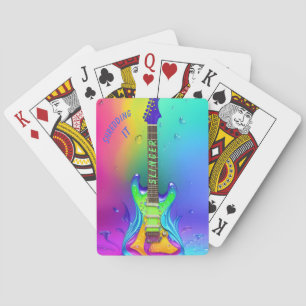 Jeu De Cartes Personnalisé Neon Guitare Musique Lover Jouer des
