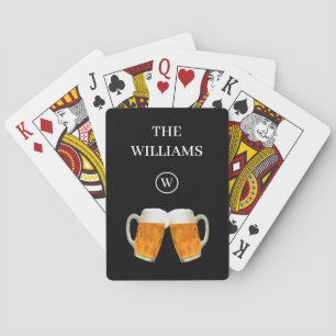 Jeu De Cartes Personnalisé Nom de famille & Monogramme Bière thè