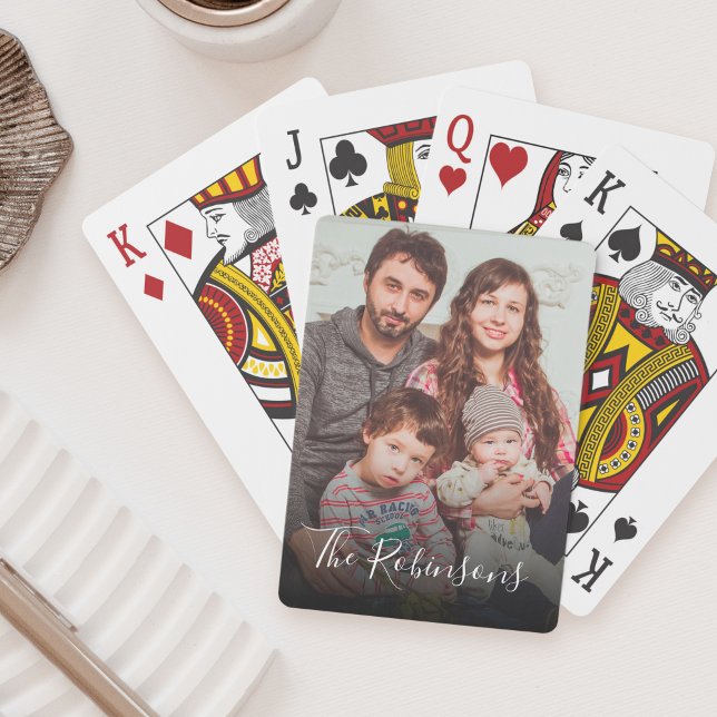 Jeu De Cartes Personnalisé Nom de la famille de photos Keepsaké  (Créateur téléchargé)