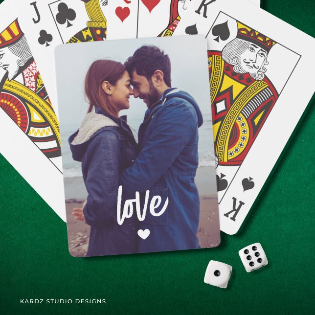 Jeu De Cartes Personnalisé Photo Love Couple Jouer Cartes (Full frame photo template, edit text or leave as is.)