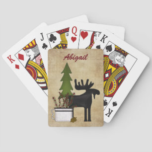 Jeu De Cartes Personnalisé Rustic Mountain Moose Players Cartes