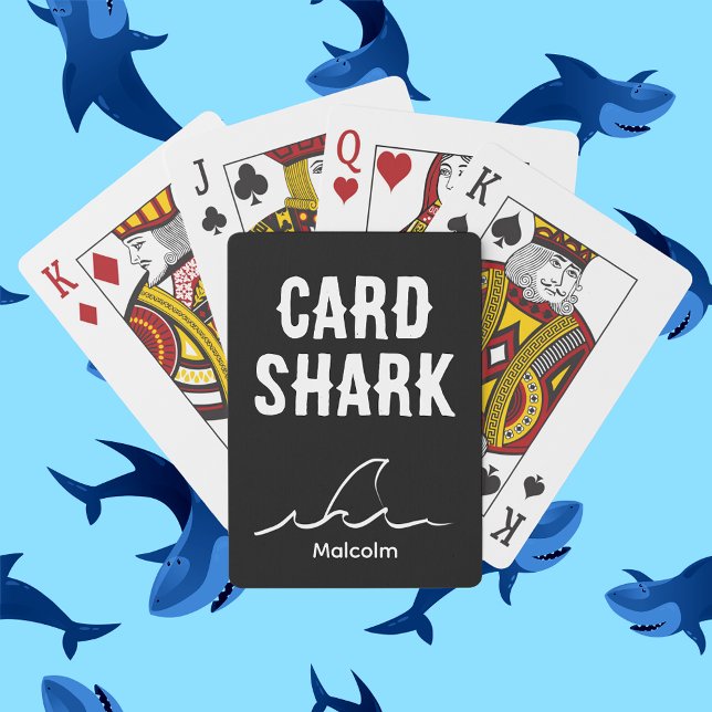 Jeu De Cartes Personnaliser carte requin noir et blanc pont des  (Créateur téléchargé)