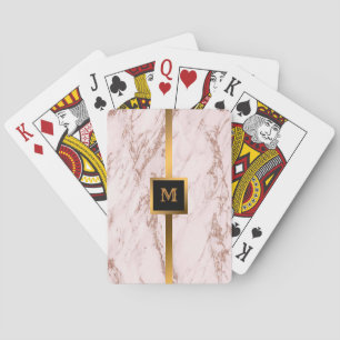 Jeu De Cartes Personnaliser en marbre Parties scintillant rose R