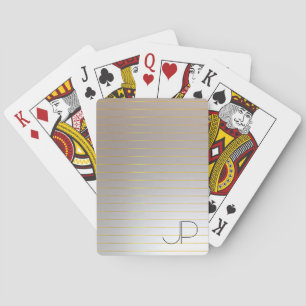 Jeu De Cartes Personnaliser Faux Gold Silver Mono gram Modèle