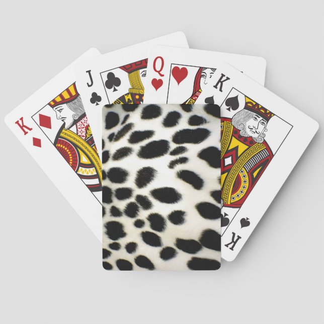 Jeu De Cartes Personnaliser fourrure dalmate Texture noir et bla (dos)