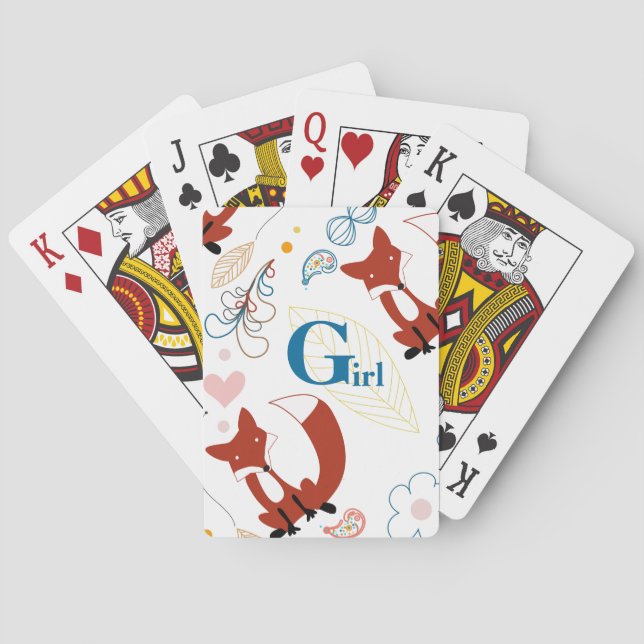 Jeu De Cartes Personnaliser le Motif Woodland Fox moderne (dos)