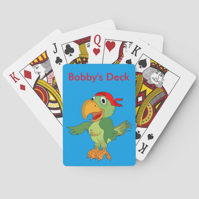 Jeu De Cartes Personnaliser le nom Pirate Bird Custom Kids Card  (dos)