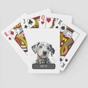 Jeu De Cartes Petite Dalmation Noire et Blanche Chiot Personnali
