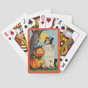 Jeu De Cartes Petite fille et amis Citrouilles
