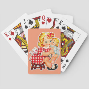 Jeu De Cartes Petite fille rétro vintage poupée enfant