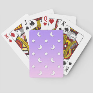 Jeu De Cartes Petits motifs d'étoiles et de lunes blanches