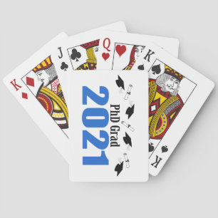Jeu De Cartes PhD Grad 2021 Casquettes Et Diplômes (Bleu)
