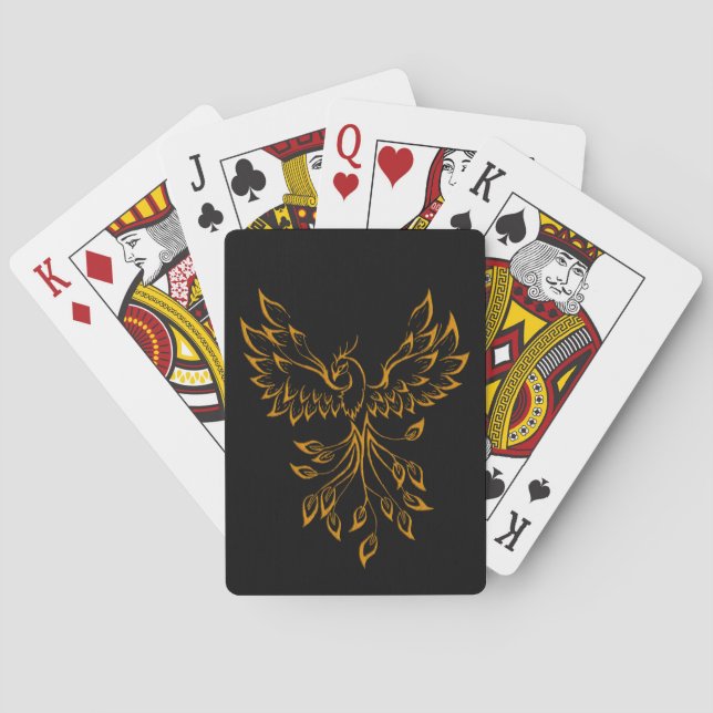Jeu De Cartes Phoenix de cuivre se lève sur noir  (dos)