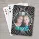 Jeu De Cartes Photo Black Polka Dot Frame et année personnalisée (Add a photo and the year to this set of personalized playing cards.)