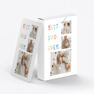 Jeu De Cartes Photo Collage moderne Colorful Meilleur Papa Jamai
