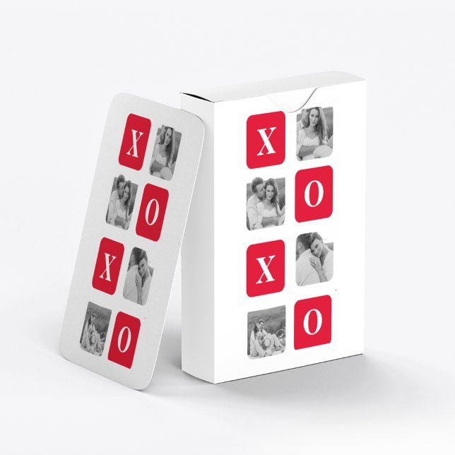 Jeu De Cartes Photo Collage moderne Couple et XOXO rouge (Créateur téléchargé)