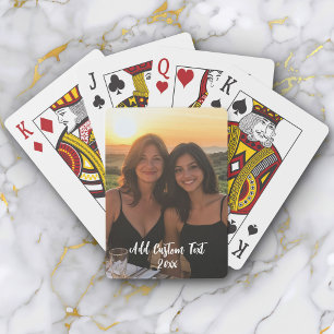 Jeu De Cartes Photo complète du texte personnalisé Anniversaire 