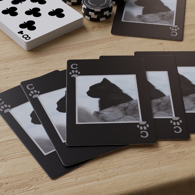 Jeu De Cartes Photo de animal de compagnie Black Cat Empreinte d (Créateur téléchargé)