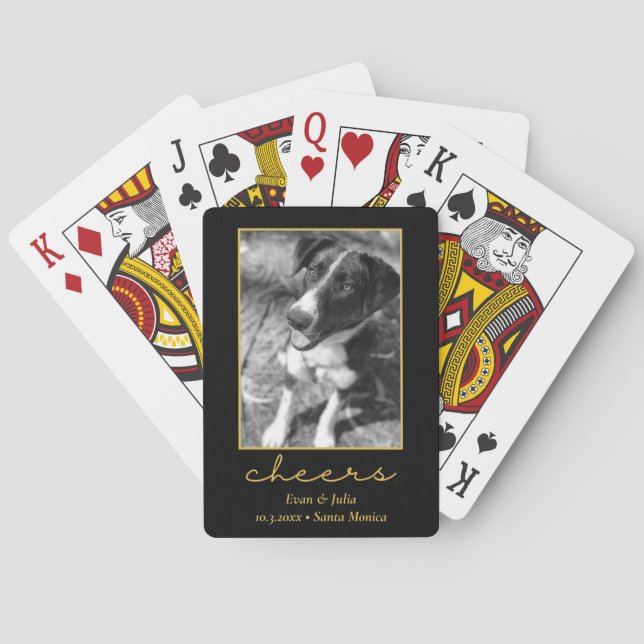 Jeu De Cartes Photo de chien Faveurs mariage applaudissements (dos)