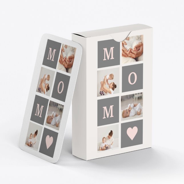 Jeu De Cartes Photo de collection moderne Best Mom Pink & Grey C (Créateur téléchargé)