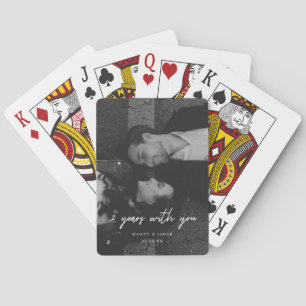 Jeu De Cartes Photo de couple de mariage moderne pour le 2ème an
