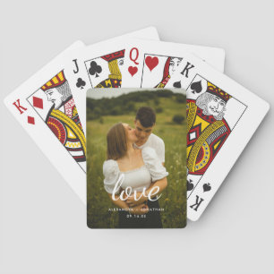 Jeu De Cartes Photo de couple personnalisé "Amour" moderne avec