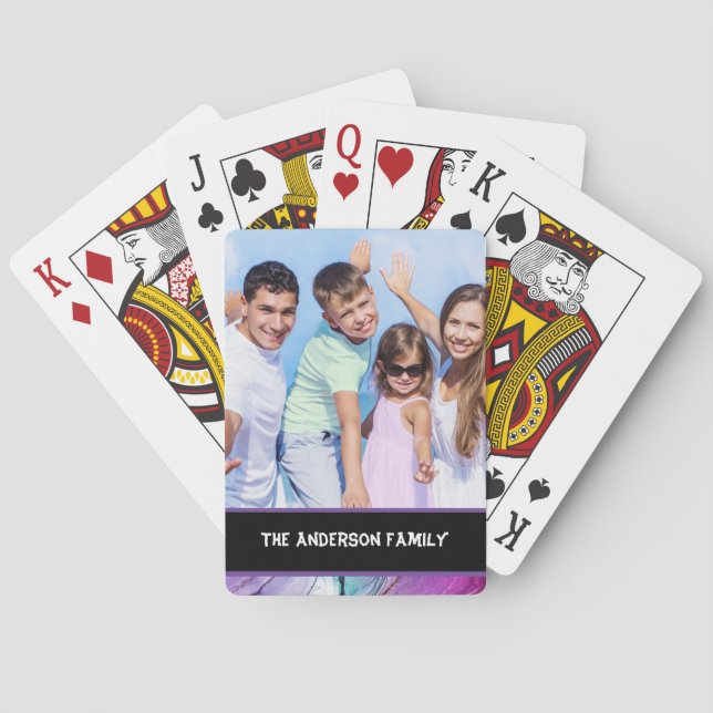 Jeu De Cartes Photo de famille moderne 1 personnalisable (dos)