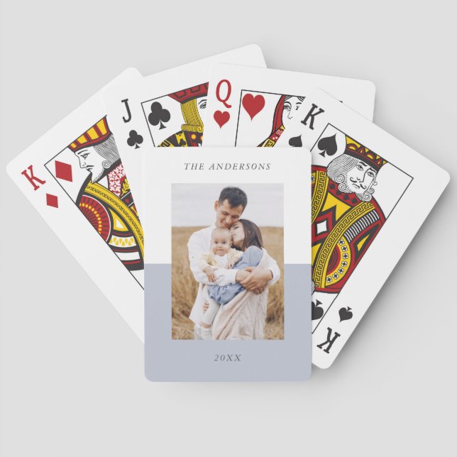 Jeu De Cartes Photo de famille moderne personnalisée (dos)