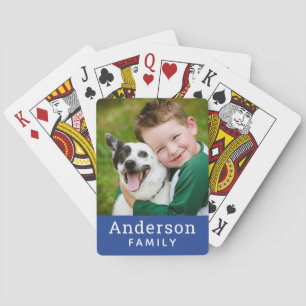 Jeu De Cartes Photo de famille moderne Royal Blue
