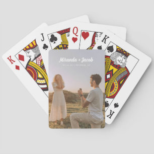 Jeu De Cartes Photo de fiançailles avec noms personnalisés moder